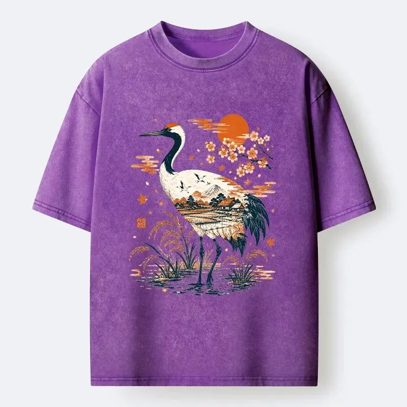 Kyoto Lion Crane Washed T-Shirt