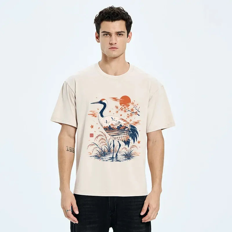 Kyoto Lion Crane Washed T-Shirt