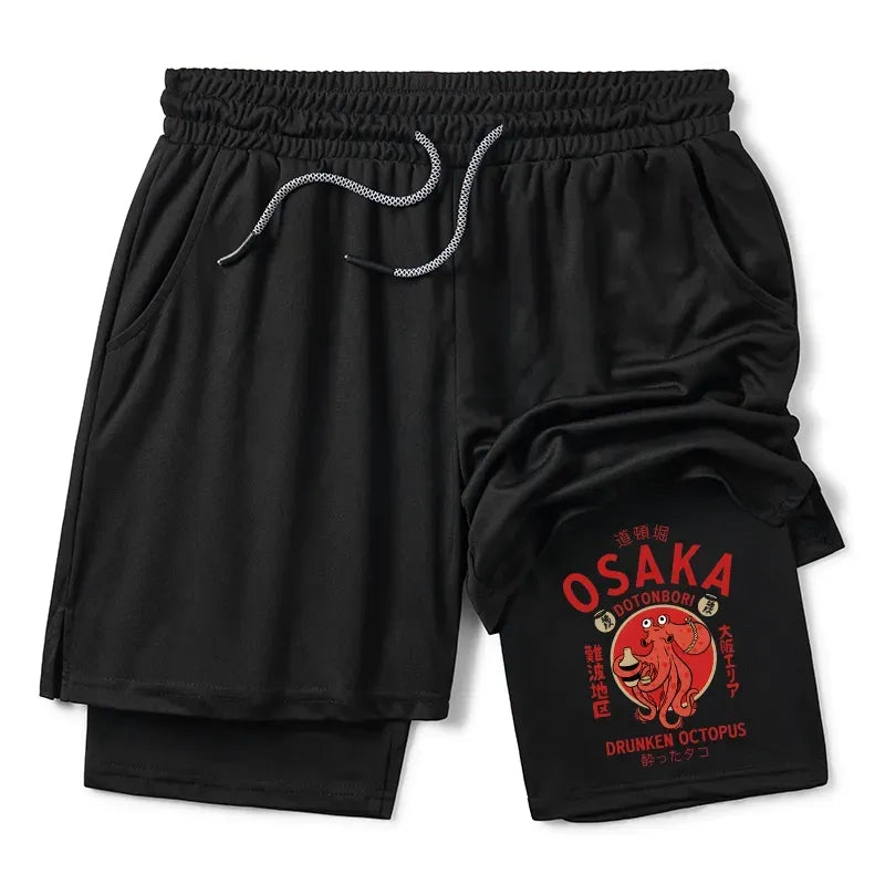Kyoto-Lion Drunken Octopus Japan Training Shorts