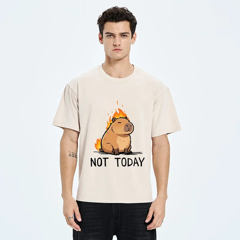 Kyoto-Lion Chill Fire Capybara Washed T-Shirt