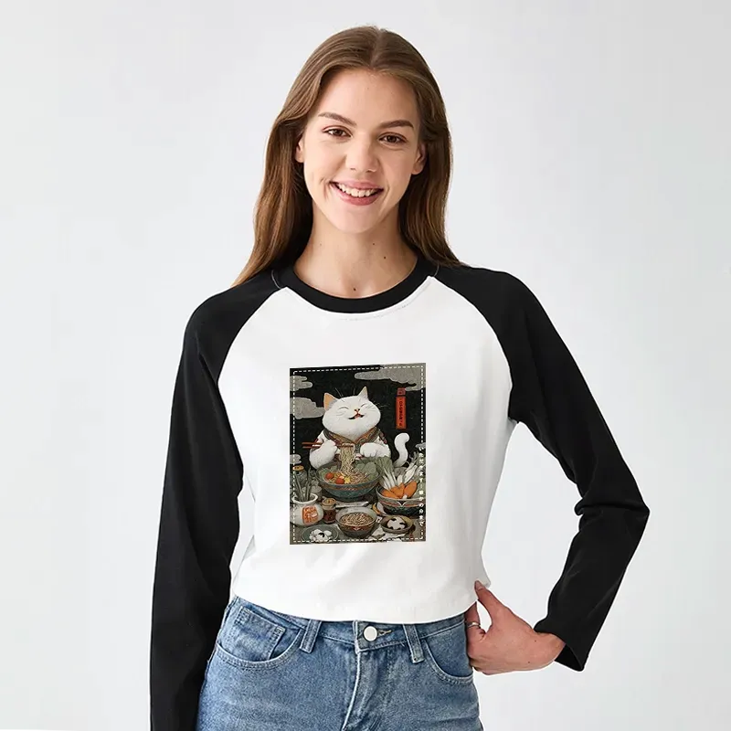 kyoto lion vintage style crop top tee