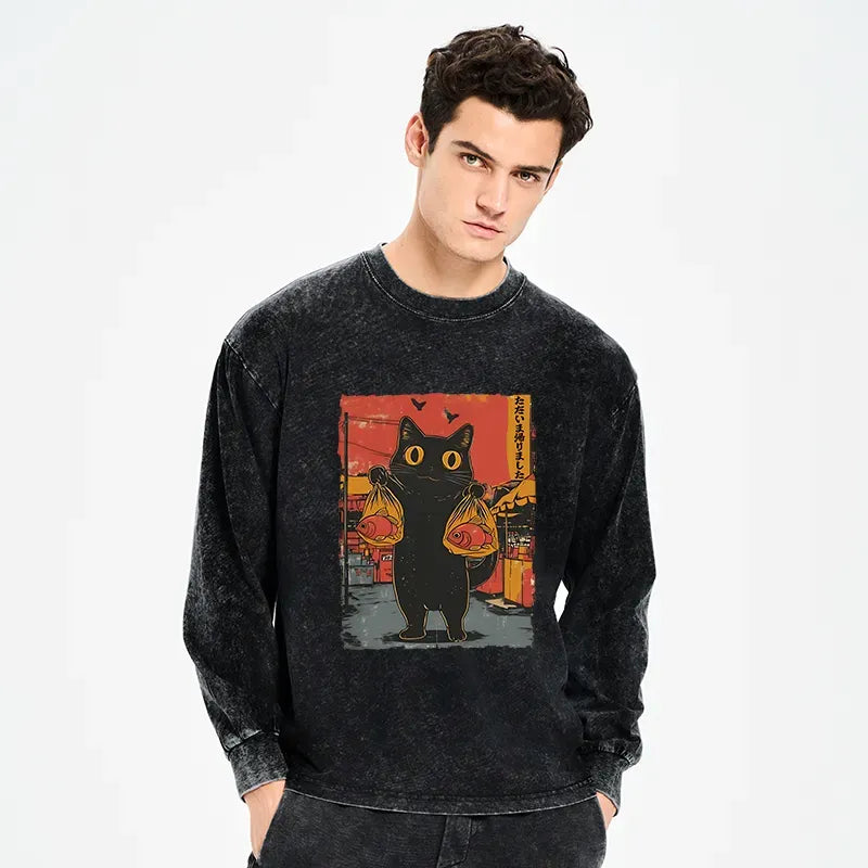 best seller japanese washed long sleeve tee