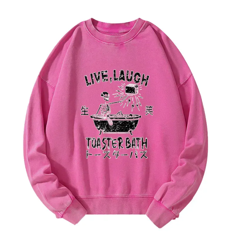 Kyoto-Lion Funny Electric Shock Skeleton Washed Sweatshirt