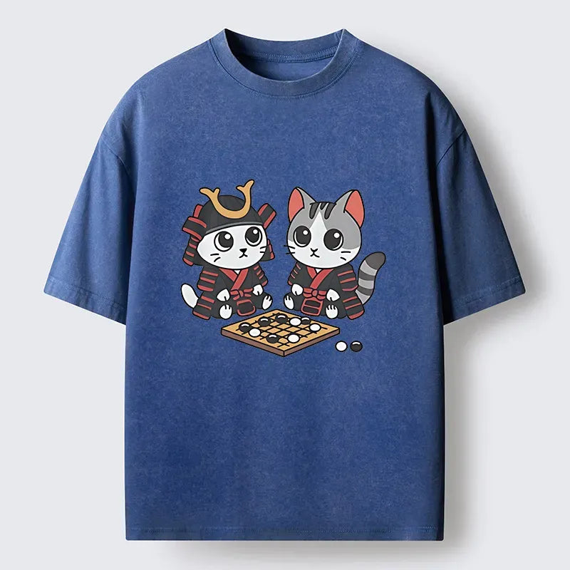 Ukiyo-e Cats Playing Chess Tee for Gift Idea