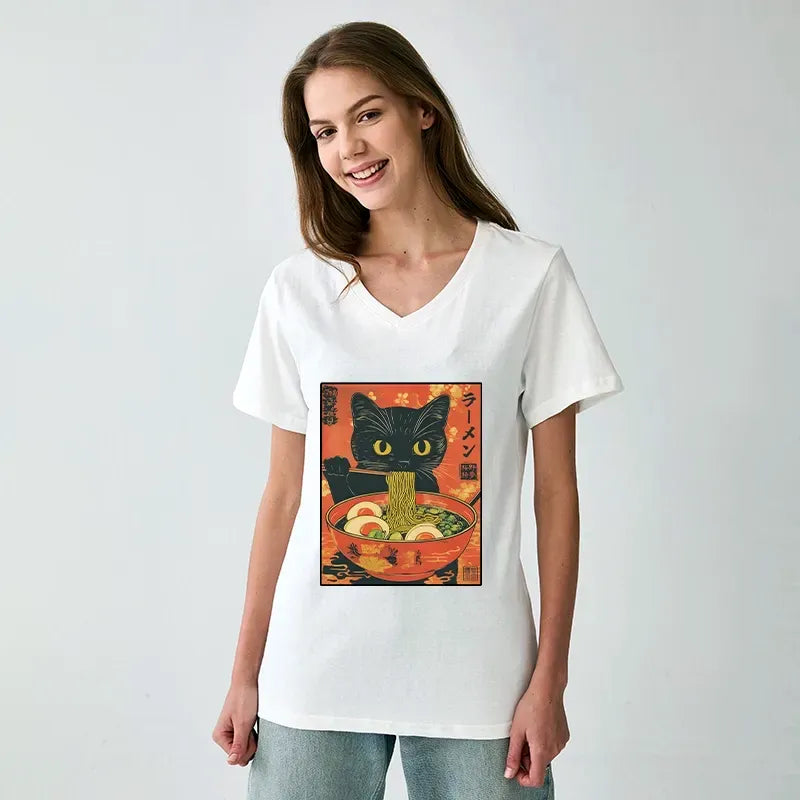 Japanese Ukiyo-e V-Neck for Daily Wear