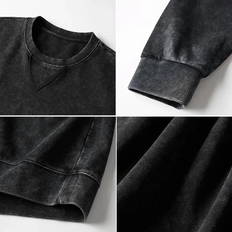 Japanese Cat Art Washed Sweatshirt