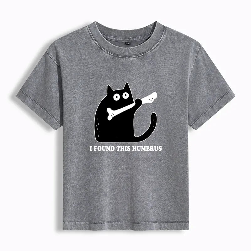 Kyoto-Lion Cat Found This Humerus Women's Washed T-shirt