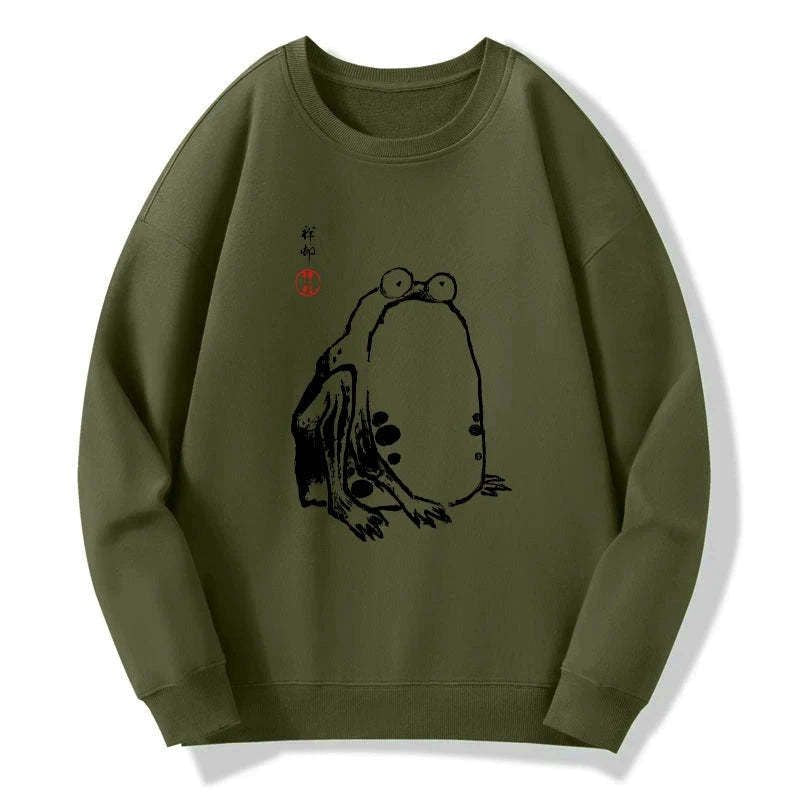 Kyoto-Lion Grumpy Frog Matsumoto Hoji Sweatshirt