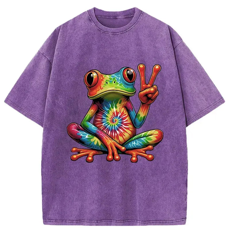 Japanese Psychedelic Frog Washed T-Shirt