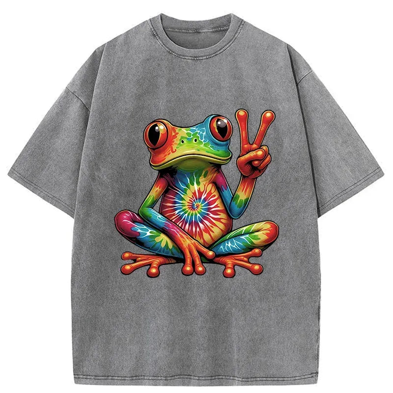 Japanese Psychedelic Frog Washed T-Shirt