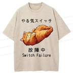 Japanese Washed Cat T-Shirt Streetwear