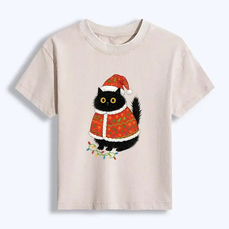 Washed Cat Tee for Holiday Gift