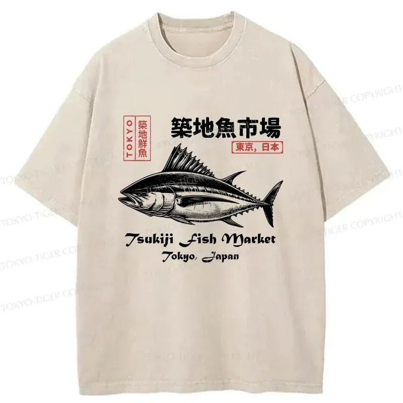 Washed Tokyo Fish Market T-Shirt Best Seller