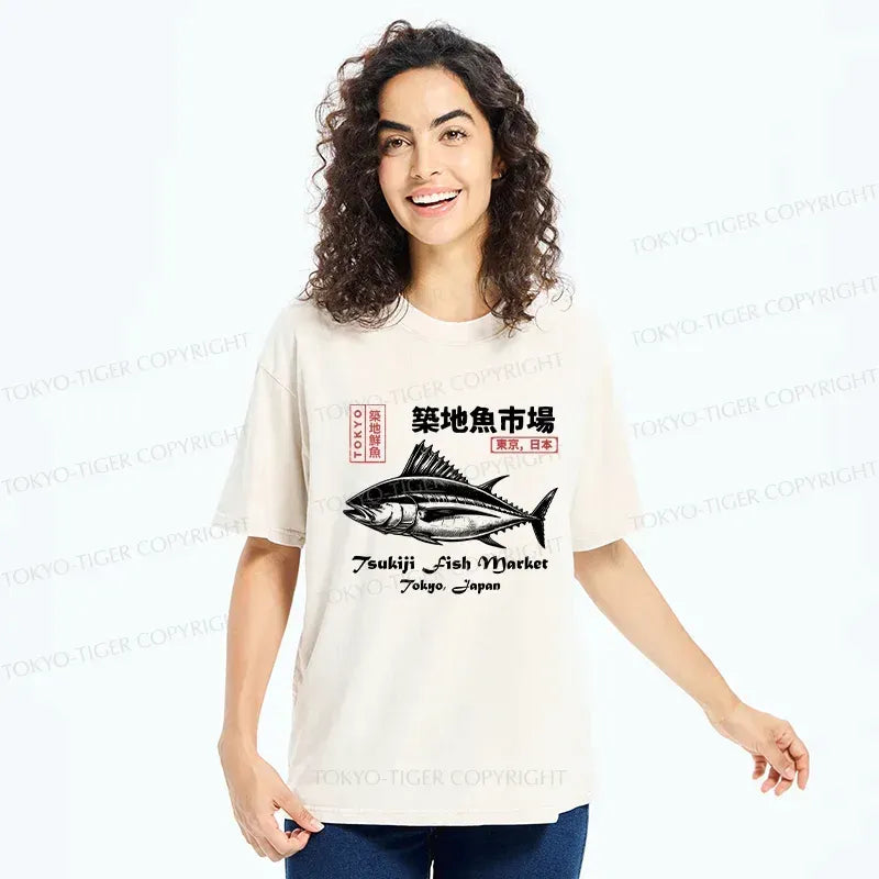 Washed Tokyo Fish Market T-Shirt Best Seller