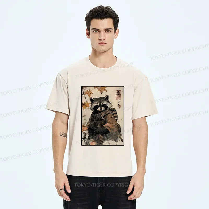 Vintage Japanese Raccoon Ninja T-Shirt on Sale