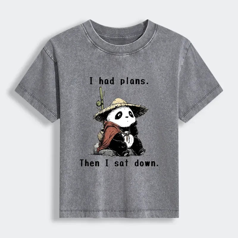 Kyoto-Lion The Maybe Later Panda Women's Washed T-shirt