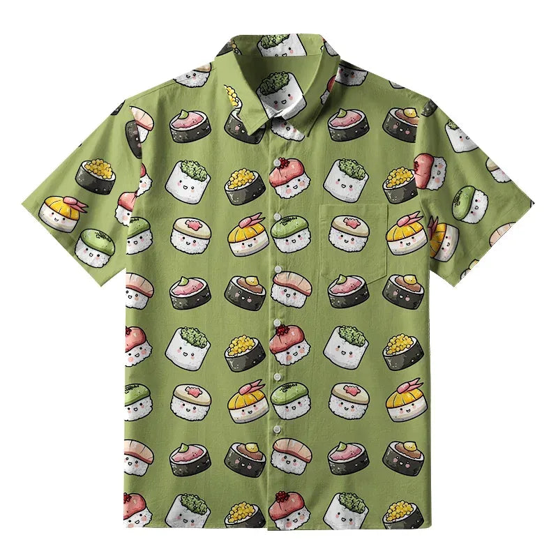Japanese Cute Sushi Button-up Shirt